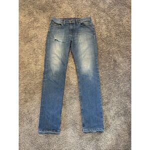 American Giant Jeans Mens 32x34 Dakota Blue Straight Leg Stretch Denim Made USA